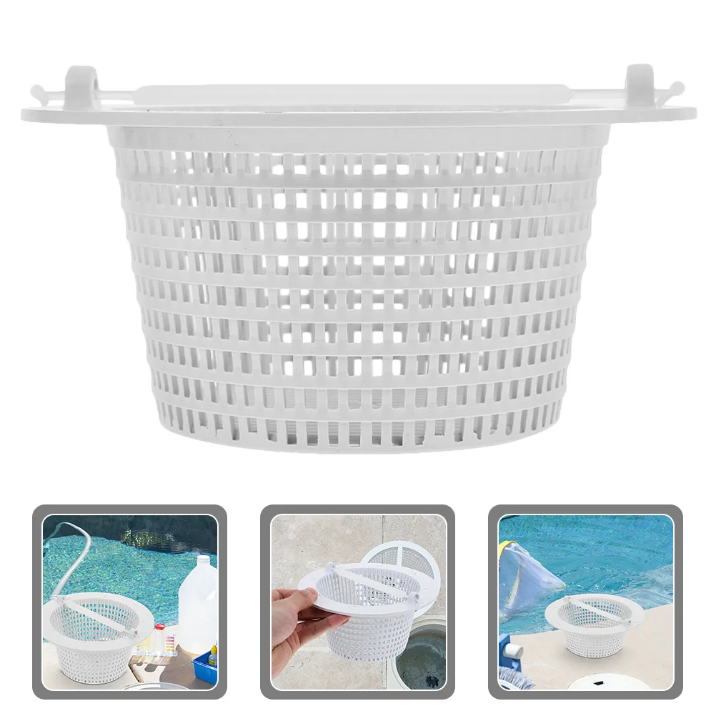 

2Pcs Swimming Pool Basket Filter Plastic Wear Resistant Handle Design Easy Remove for Pool Sink Bathtub Plastic Filter Basket