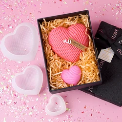3D Woven Heart Silicone Candle Mold DIY Handmade Love Scented Mould Mousse Cake Baking Mold Wedding Decor Valentine's Day Gifts