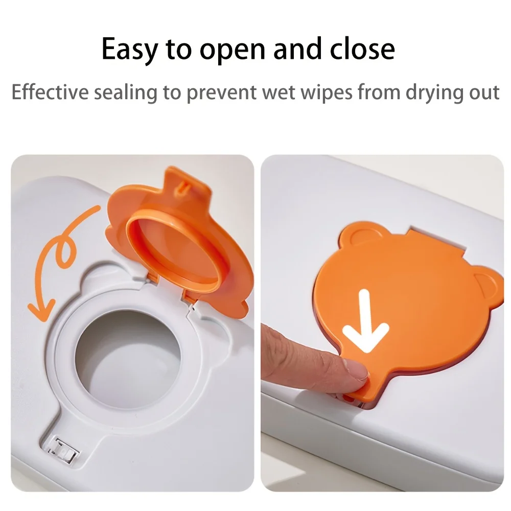 Portable Wipes Holder Shaped, an Travel Case for Wet Tissues Designed for Cleaning ' Hands And Mouths, Featuring a Secure Lid view 4