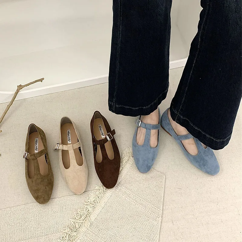 

2026, новая модная женская обувь Мэри Джейн на плоской подошве с Т-образным ремешком, обувь Лолиты, женская обувь с круглым носком, женская обувь на плоской подошве на мелкой подошве