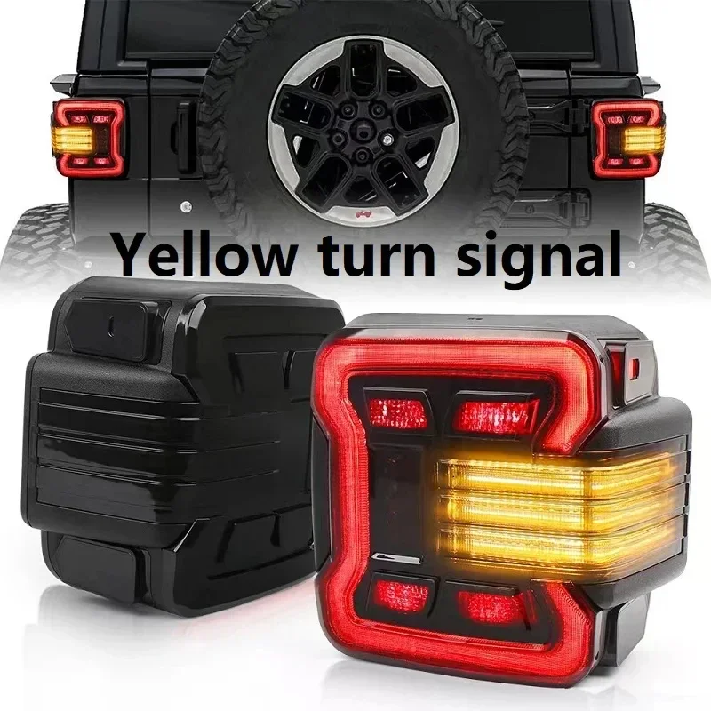 2PCS LED Taillights Euro Version LED Tail Lights Reverse Brake Running Turn Signal For Jeep Wrangler JK 2007-2017