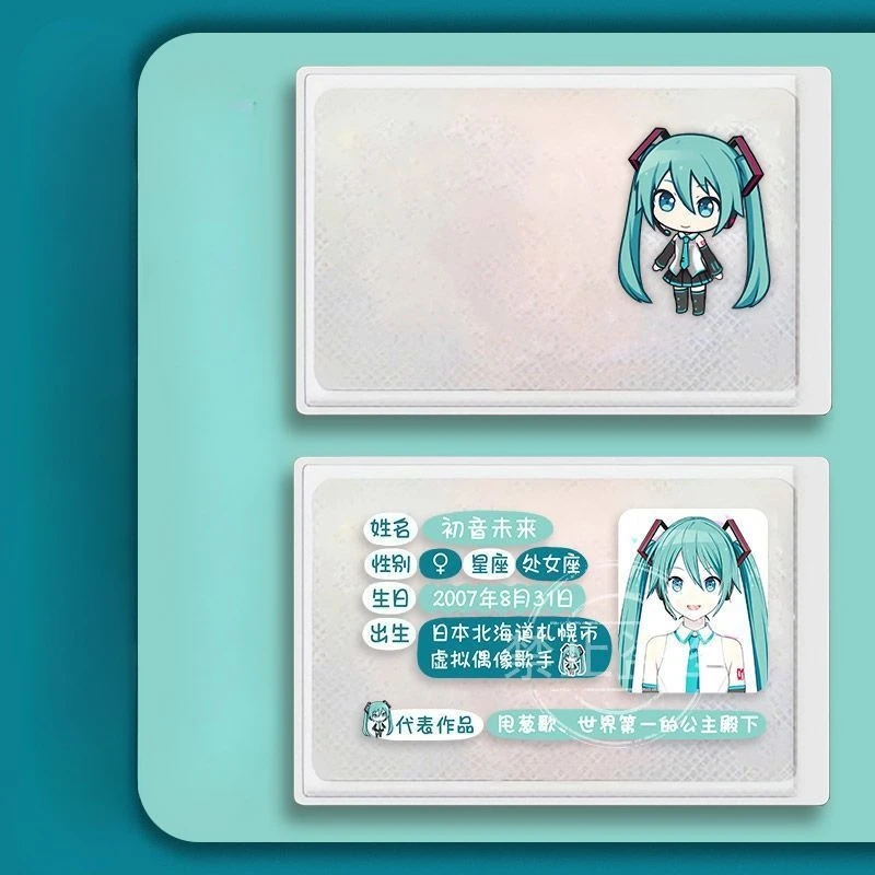 

Милый чехол для карт с изображением аниме-персонажа Хатсуне Мику, защитный чехол для хранения ID-карт с защитой от размагничивания, подарок.