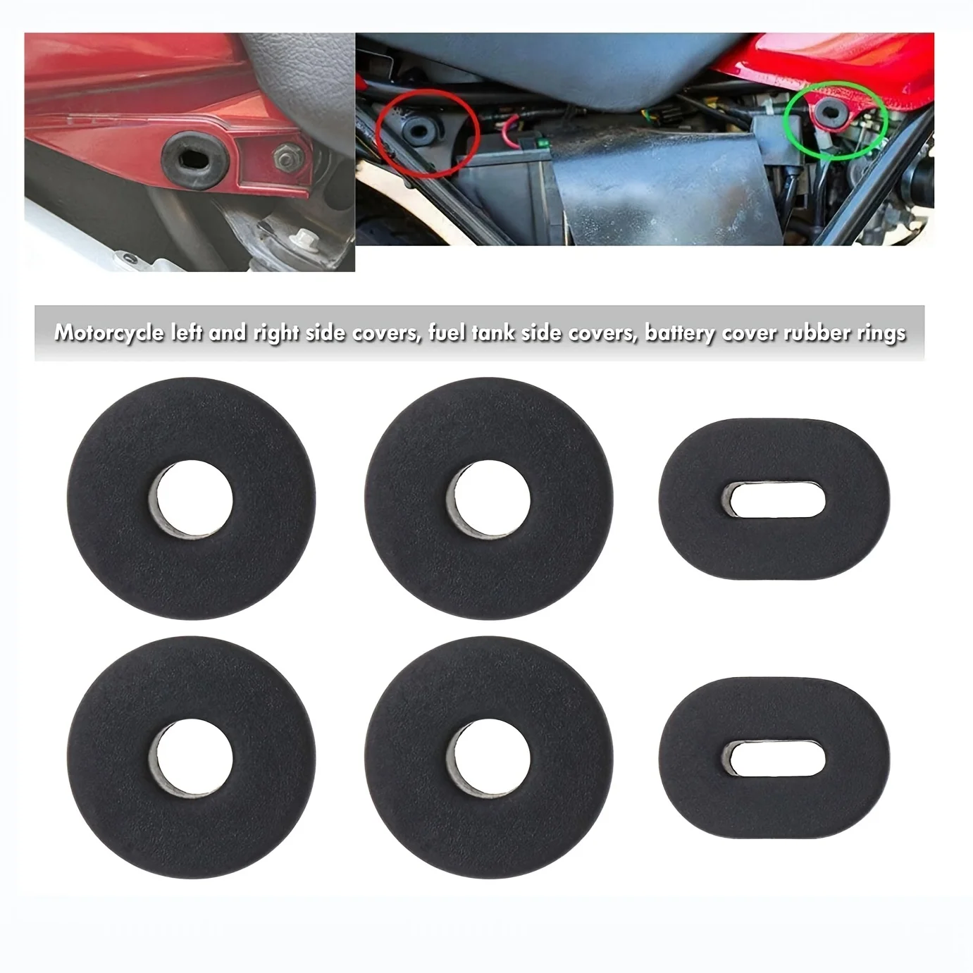 12pcs Motorcycle Rubber Grommets Bolts Single Side Panel Cover Grommets Fairing Washer for Honda Suzuki GS125 Motorcycle Grommet