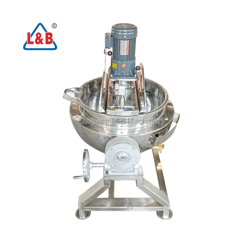 2026 nbCE certificate steam heating cooking kettle for sauce/ SS304 or SS316L jacketed kettle with agitator