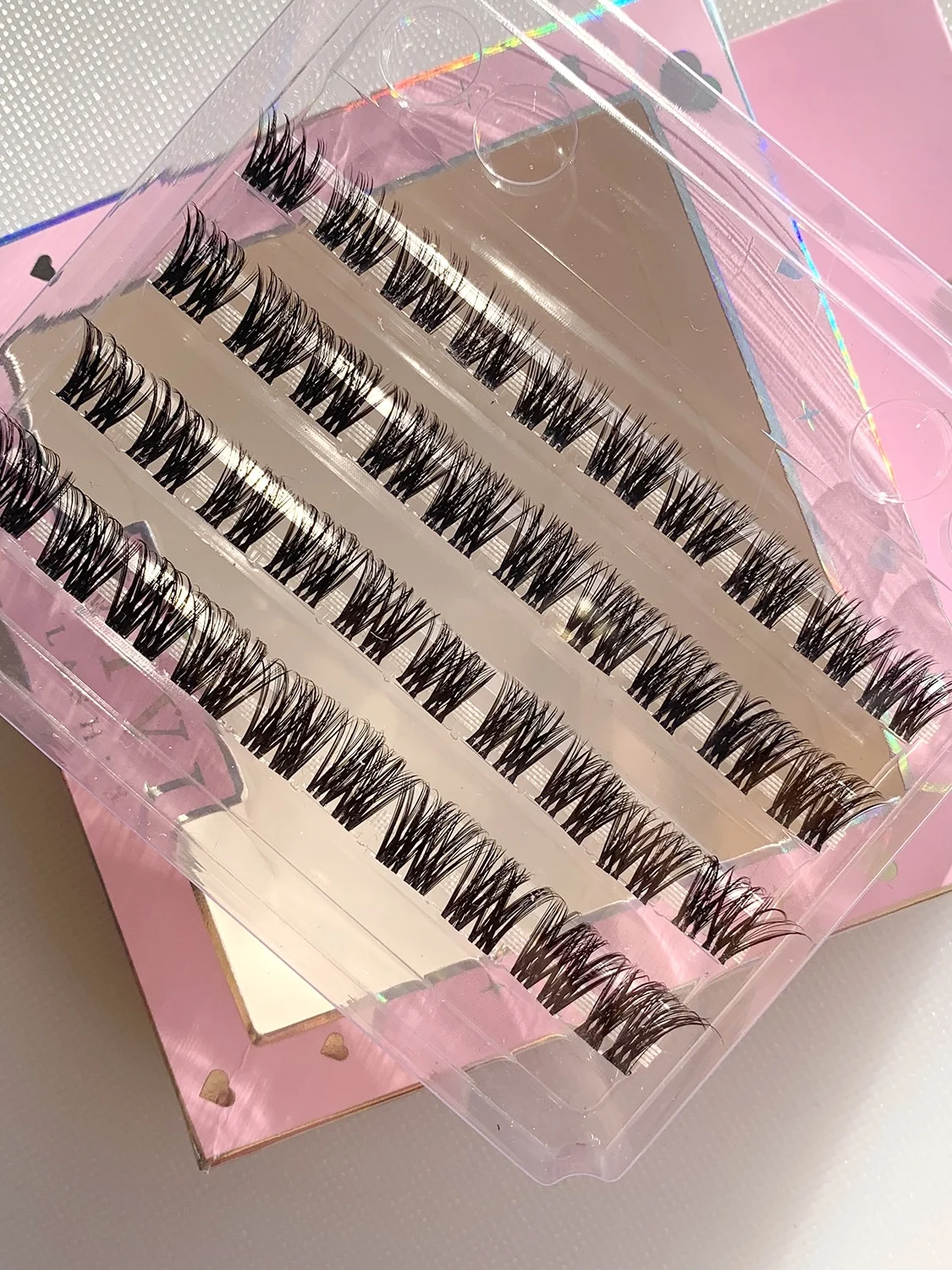 DIY 40 Cluster Lashes Segmented Beam Natural C Curl Individual Mink Eyelashes Makeup Supplies at home