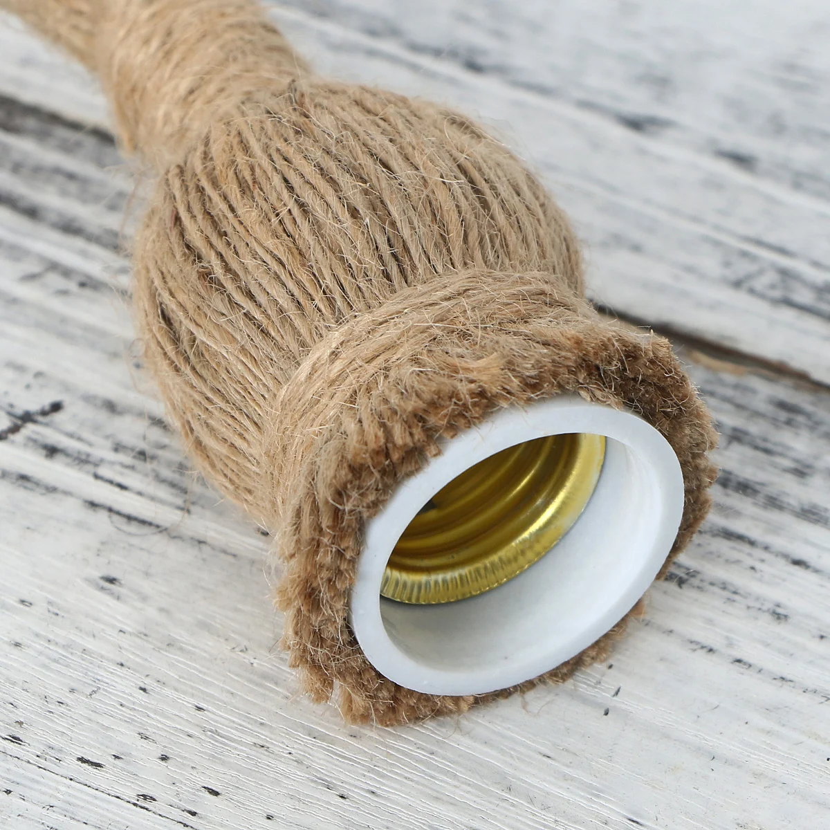 

Retro Hemp Rope Light E27 Lamp Holder Diy Vintage Ceiling Fixture For Bar Cafe Home Decor Village Style Single Bulb