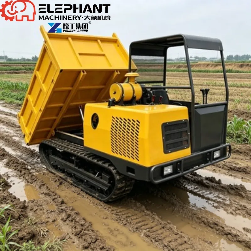 Tracked Transporter Automatic Unloading Crawler Carrier Achieve High‑Efficiency Bulk‑Material Short‑Distance Mountain Hauling