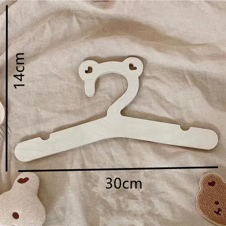 5PCS Wooden Baby Clothes Hanger Creative Room Decoration Kids Clothes Drying Storage Children Organizer Clothing Hanger