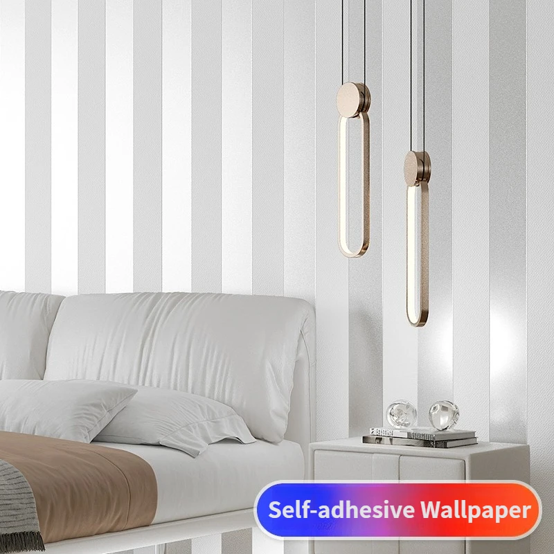 European Style 3D Vertical Striped Thick Self-adhesive Wallpapers,Warm Bedroom,Living Room Background,papel Tapiz Pared Adhesivo
