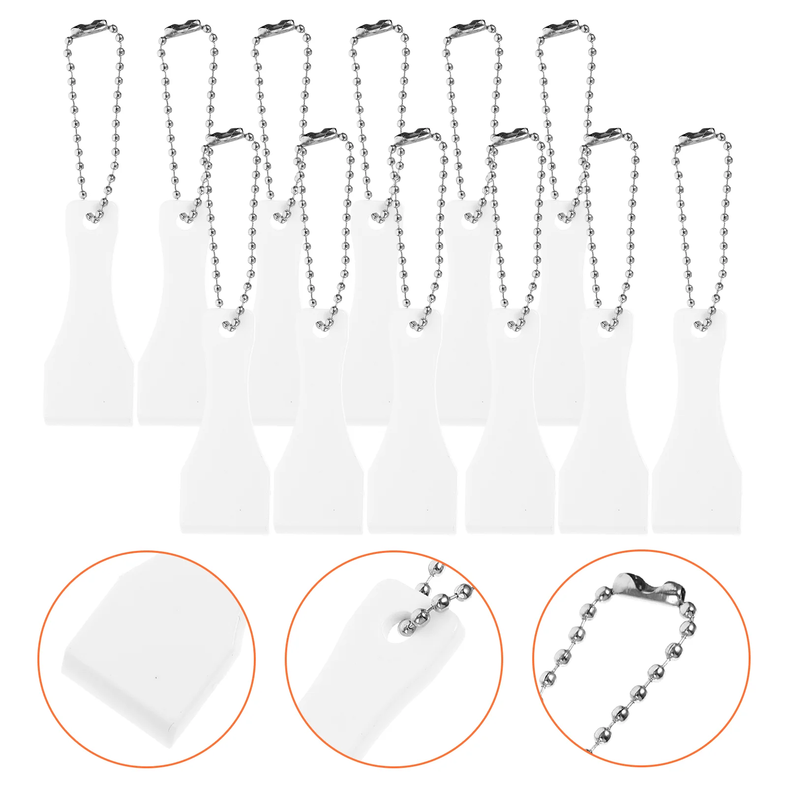 12 Pcs Spoon Lottery Scratch Tool Tag Keyring Scratcher Plastic Keychain Small Scraper