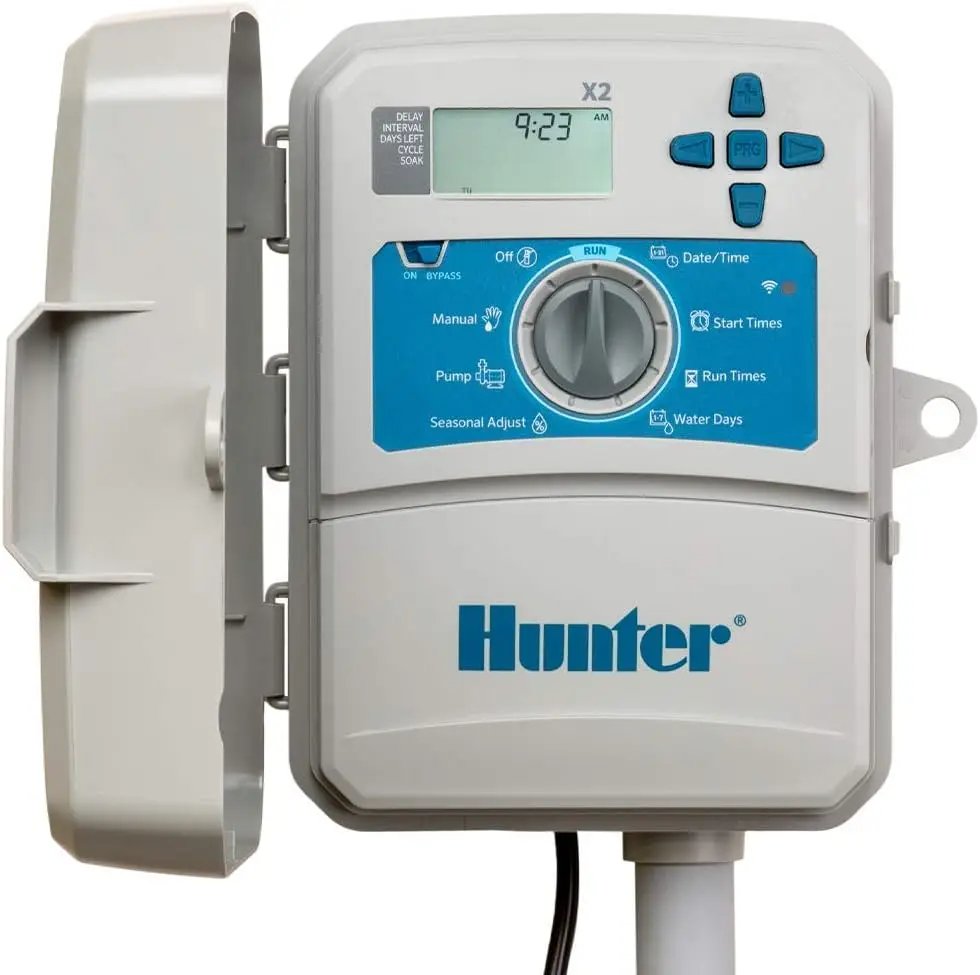 Hunter Industries Hydrawise X2 14-Station Outdoor-Bewässerungsregler und Wand-WLAN-Modulpaket