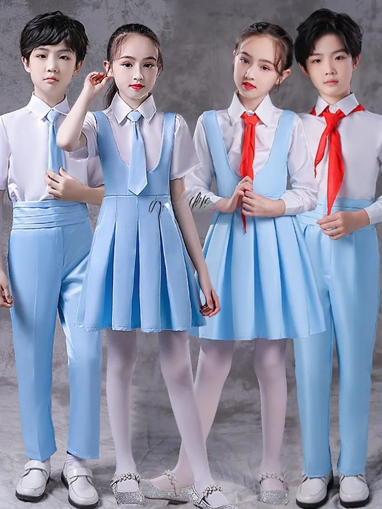 

Children's Choral Performance Outfit Red Scarf Dance Costume Primary School Student Poem Recitation Halloween Performance Clo...