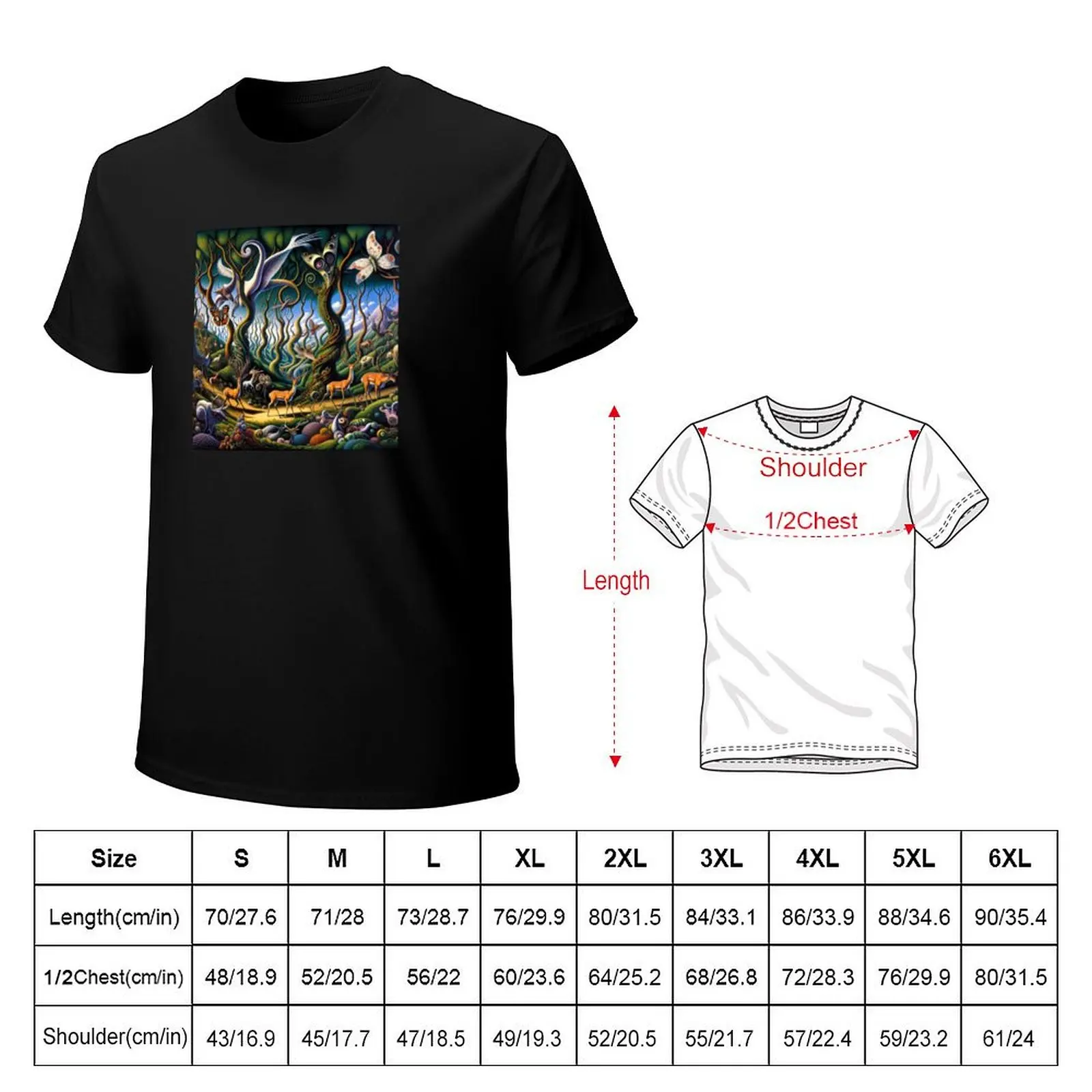 Surrealist Forest T-Shirt Short sleeve tee summer clothes blanks shirts graphic tees mens clothes