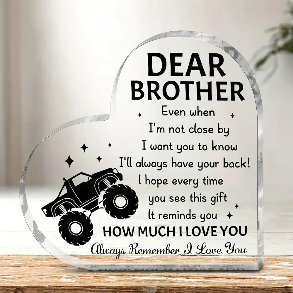 تذكار أكريليك من Cherished Brother - هدية مثالية من الأخت لأعياد الميلاد وعيد الأب وعيد الحب وعيد الميلاد #1