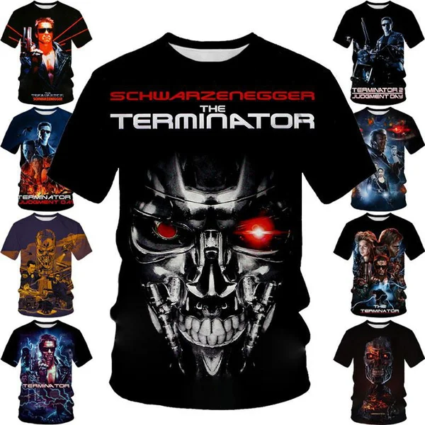 Terminator 3D Print Men\'s Short-sleeved T-shirt Summer Unisex Casual Round Neck Fashion Sports Cool Top Harajuku Street Style