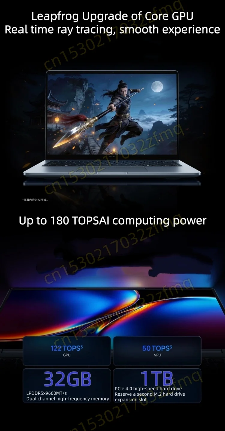 Xiaomi REDMI Book Pro 16 Laptop Ultra 7 Ultra 5 X7 Intel Arc Graphics 32GB LPDDR5X 1T SSD 16-inch 165Hz 3.1K /3.2K Screen