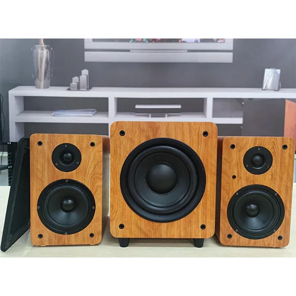 Som de áudio boa profundidade potência de madeira 8 polegadas 8 "alimentado 150W RMS Home Theater Cinema Bass Activo