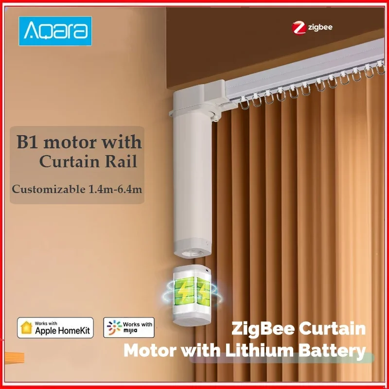 

For Aqara Smart Zigbee B1 Motorized Curtain Rail Including Motor Track Set Automatic Electric Curtain Remote Control System