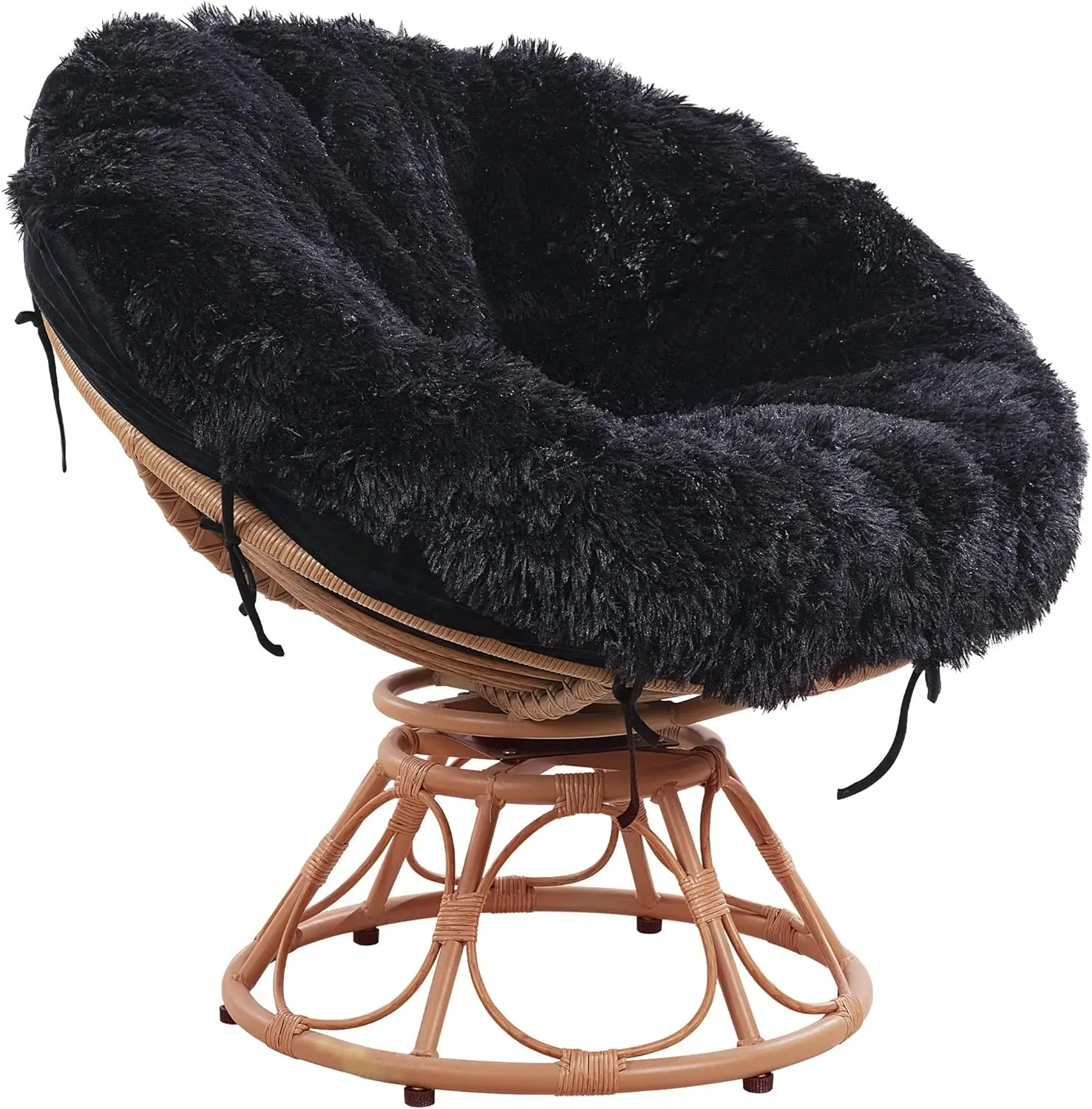 

Shaggy Cover For Papasan Cushion, Fluffy Plush Faux Fur Zippered Slipcover Only, Removable And Hine Washable Chair Cushion