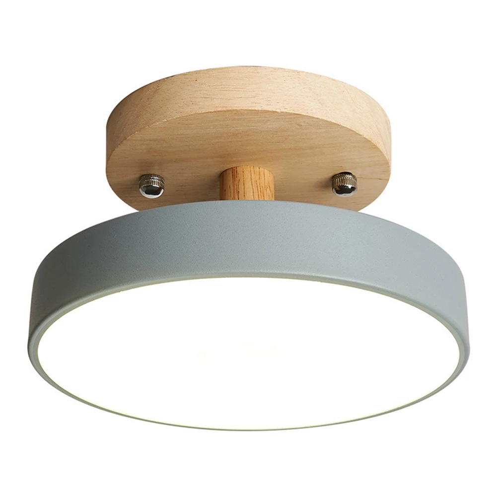 

Ceiling Lights Modern LED Nordic Wood Lighting Fixture Indoor Luminaire Kitchen Living Bedroom Bathroom -Gray