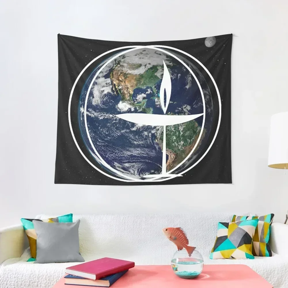 

Unitarian Universalism Chalice on Earth Tapestry Aesthetic Decoration Decoration Pictures Room Wall Bedrooms Decor Tapestry