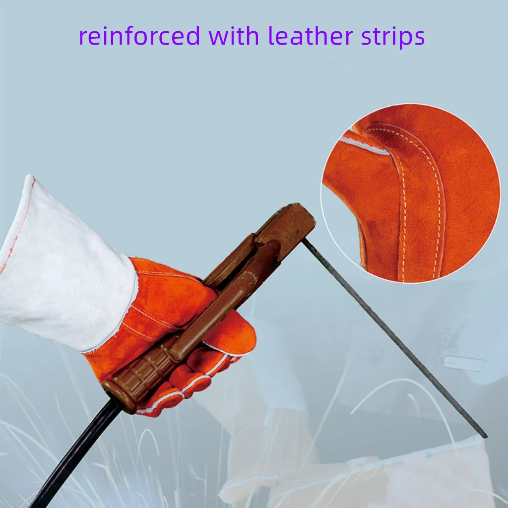 قفازات جلدية سميكة 35 سم لمنع عض عضات تدريب الحيوانات * قفازات أمان لحام مضادة لدرجة الحرارة العالية #3