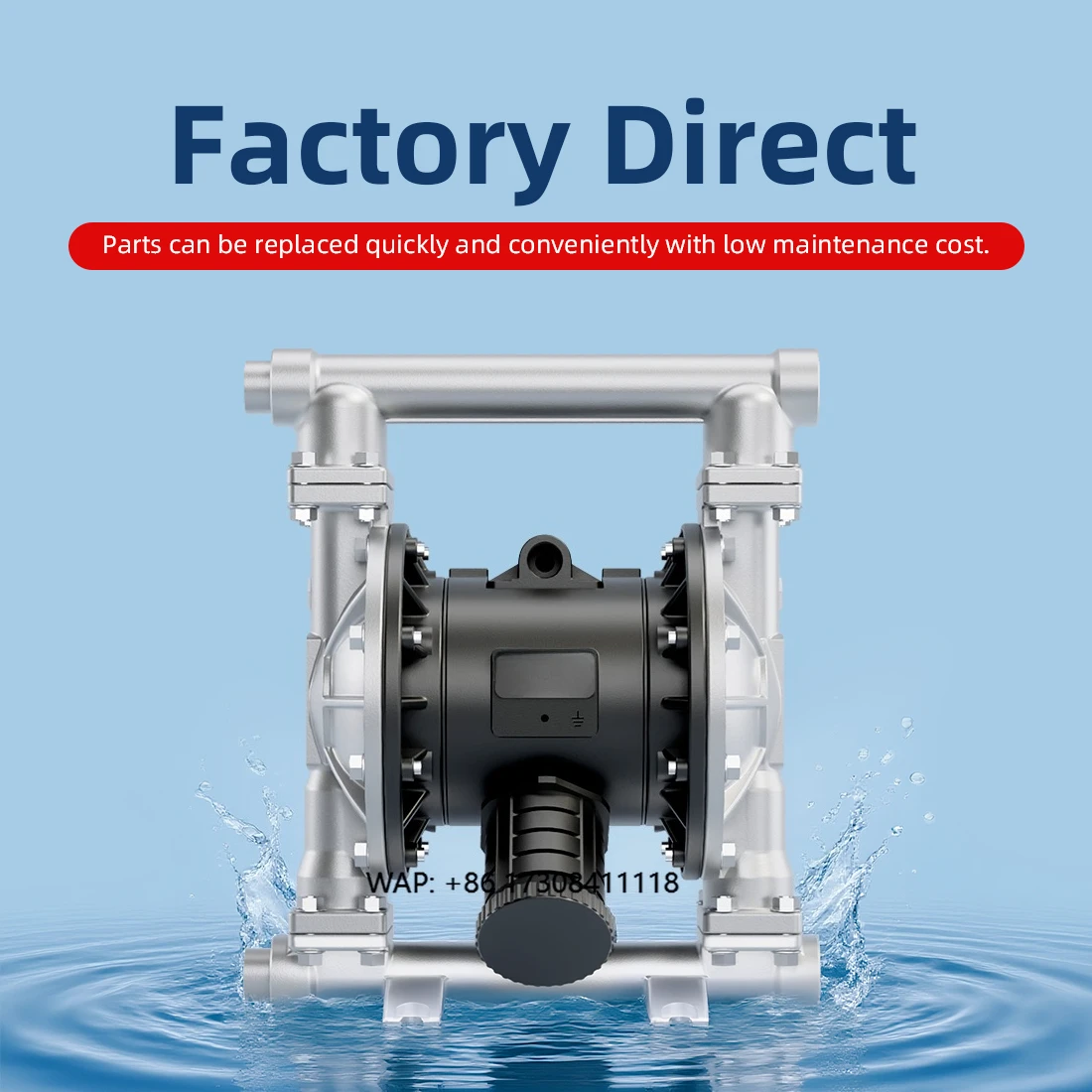 

Pneumatic Diaphragm Pump Stainless Steel Diaphragm Pump Vacuum Sump Pump Chemical Transfer Pumper 1 Inch