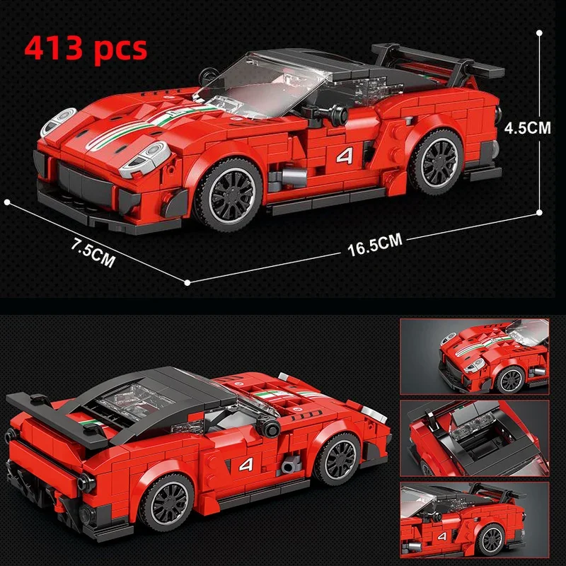 Technical Car City Speed Champion Sports Car Building Blocks Carro Rennau Voiture Vehicle MOC Educational Construction Toys