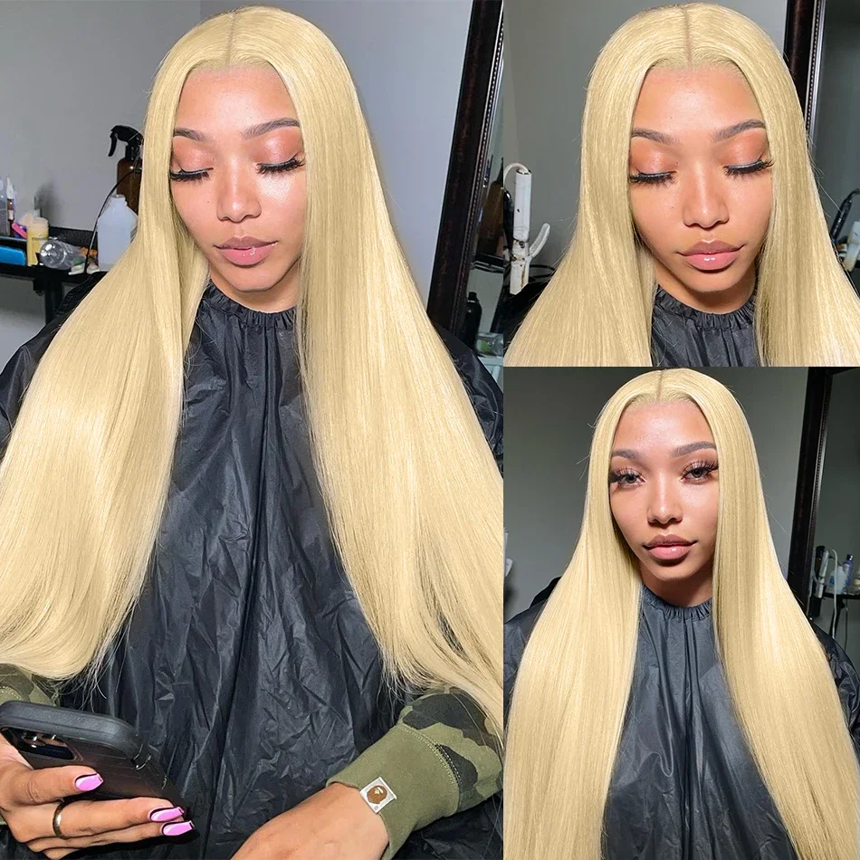 613 Honey Blonde Straight 13x4 Lace Front Human Hair Wigs Brazilia 250 Density 13x6 HD Transparent Lace Frontal Wig For Women