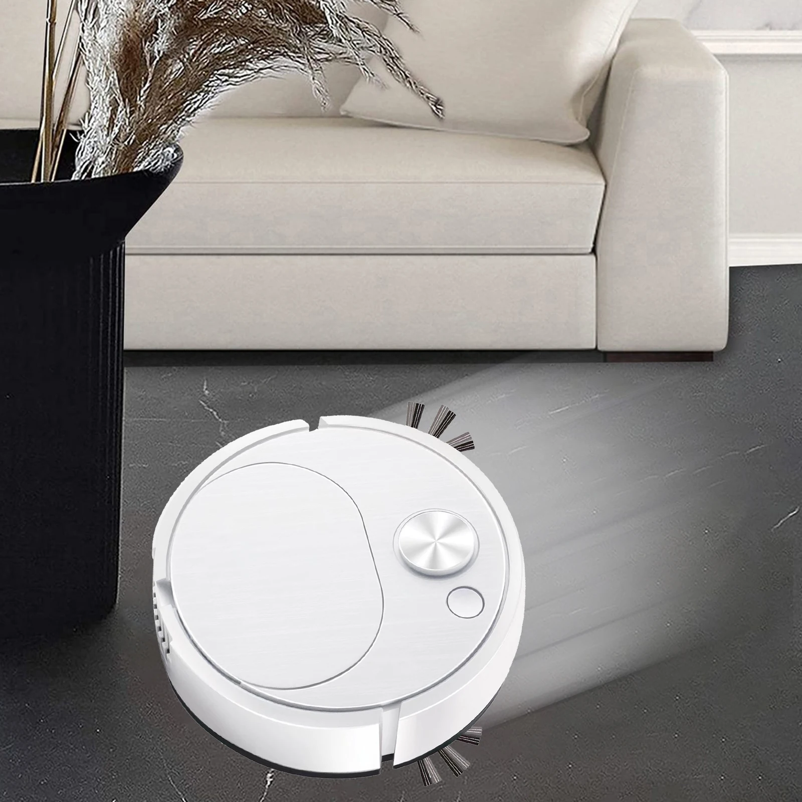 Household Robot Vacuum Cleaner 20 Mins Runtime Room Cleaning Robot Vacuum for Floor Bedroom Marble Pet Hair Dry Mopping Sweeper