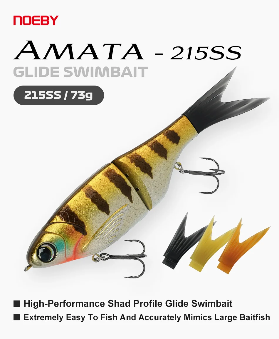Nr.: 215 mm 73 g Amata Glide Swimbait-Köder, langsam sinkende Silikon-Wobbler für Hecht, Bass, Shad Glide, Swimbait-Angelköder – Detail 2