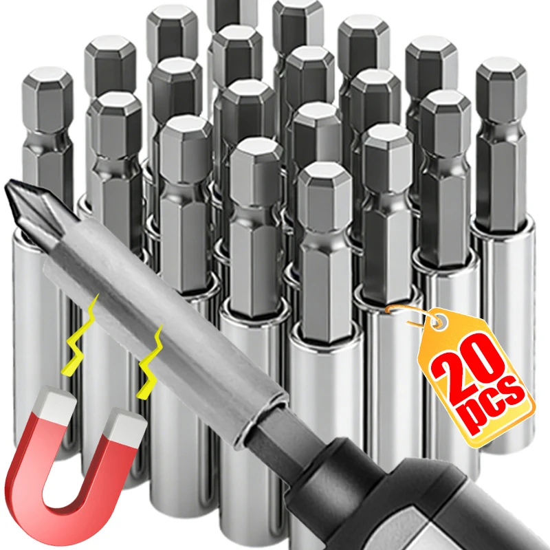 20/1PCS Hexagonal Handle Magnetic Screwdriver Extended Connecting Rod Carbon Steel Extension Screwdrivers Bit Holder Power Tools