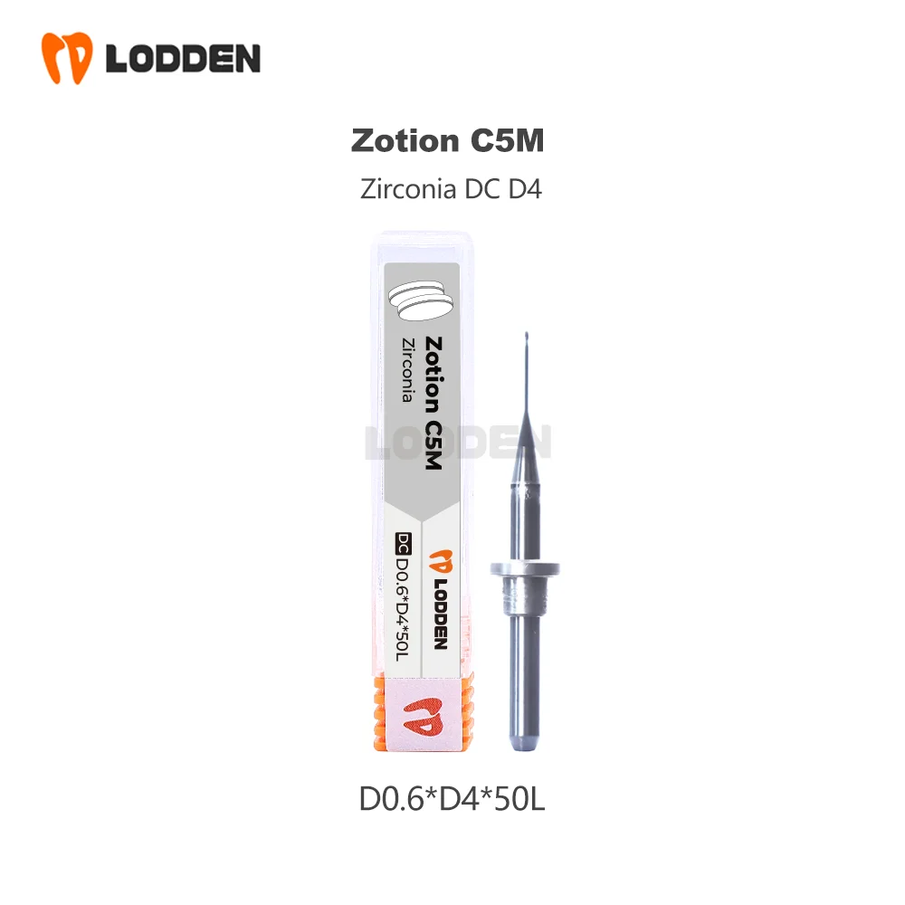 Zotion-fresas de Fresado Dental C5M T20, anillo magnético de molienda de circonia/PMMA D4, vástago de 50mm de longitud, herramienta de molienda Dental, sistema CAD CAM