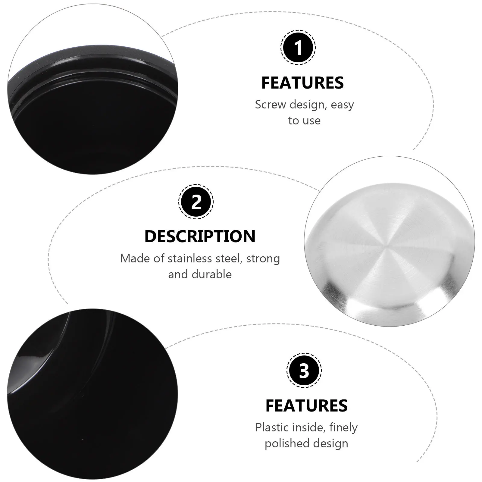 

4Pcs Premium Stainless Steel Cup Covers Heat Retention Lid Set for Vacuum Bottles Dust-Proof and Easy Clean Function