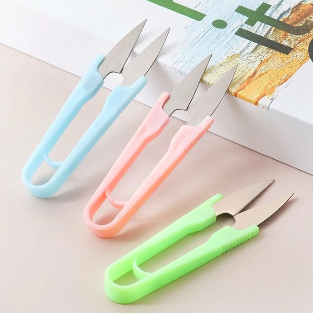 Ergonomic U Shape Scissors Sharp Stainless Steel Blade Thread Nipper For Sewing Embroidery Cross Stitch Crafting