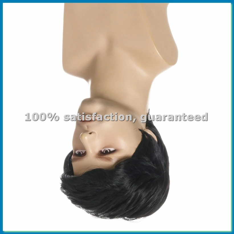 Fashion Wig Short Black Male Straight Synthetic Wig for Men Hair Fleeciness Realistic Natural Black Toupee Wigs-ABFB