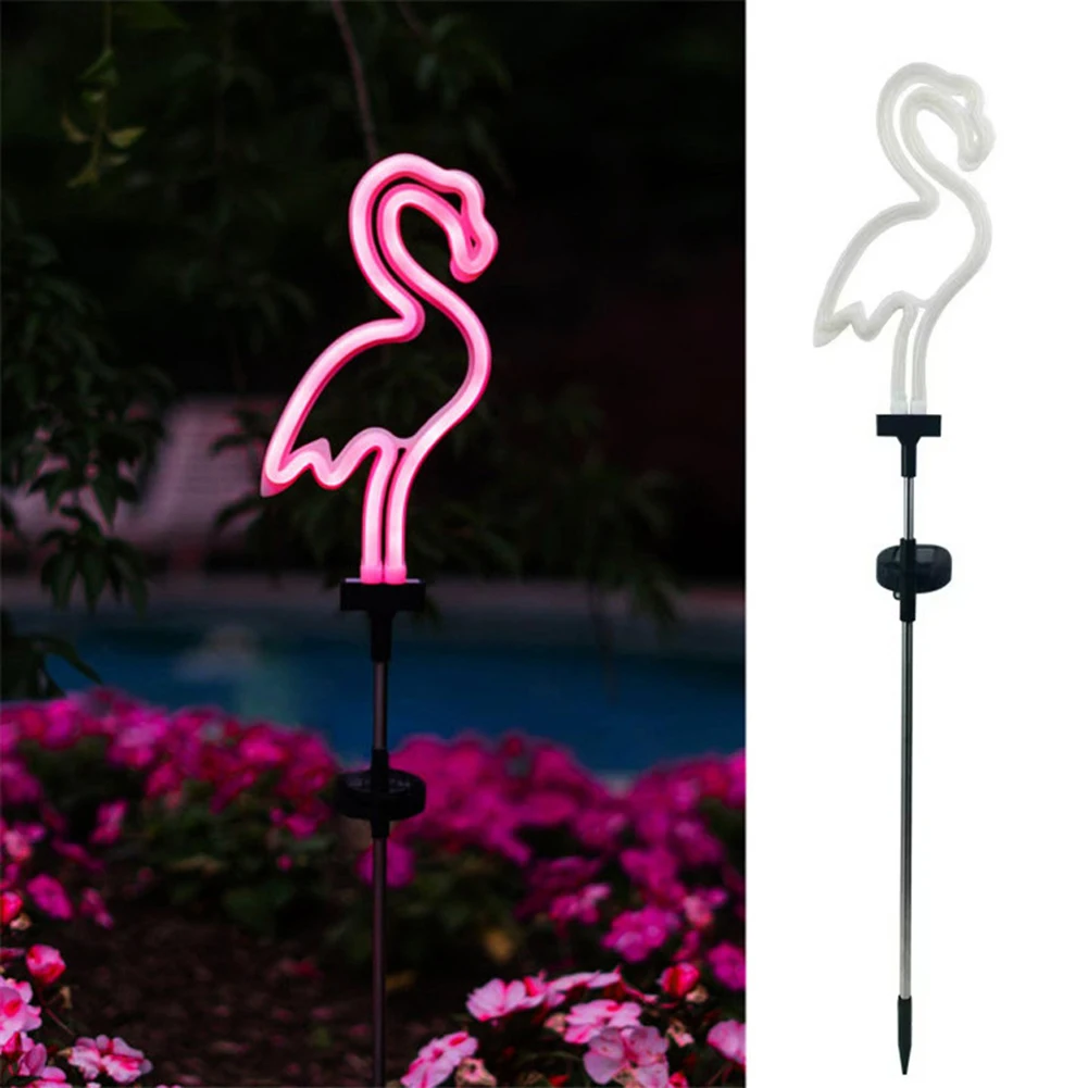 

1 шт. солнечный садовый светильник, неоновый фламинго, солнечный светодиодный светильник, солнечные фонари для двора ​ для дорожки, сада, патио, заднего двора, крыльца, двора