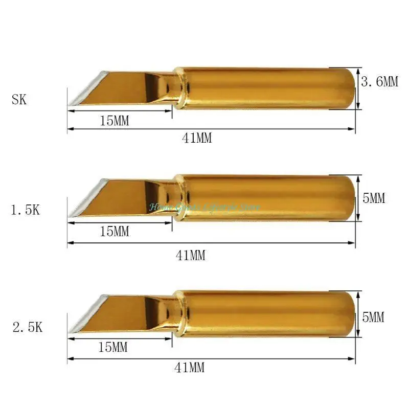 

E74E Replacement Soldering Iron Tip Gold Lead-Free Soldering Iron Tip Internal Heating Replacement for 936 Solder Station
