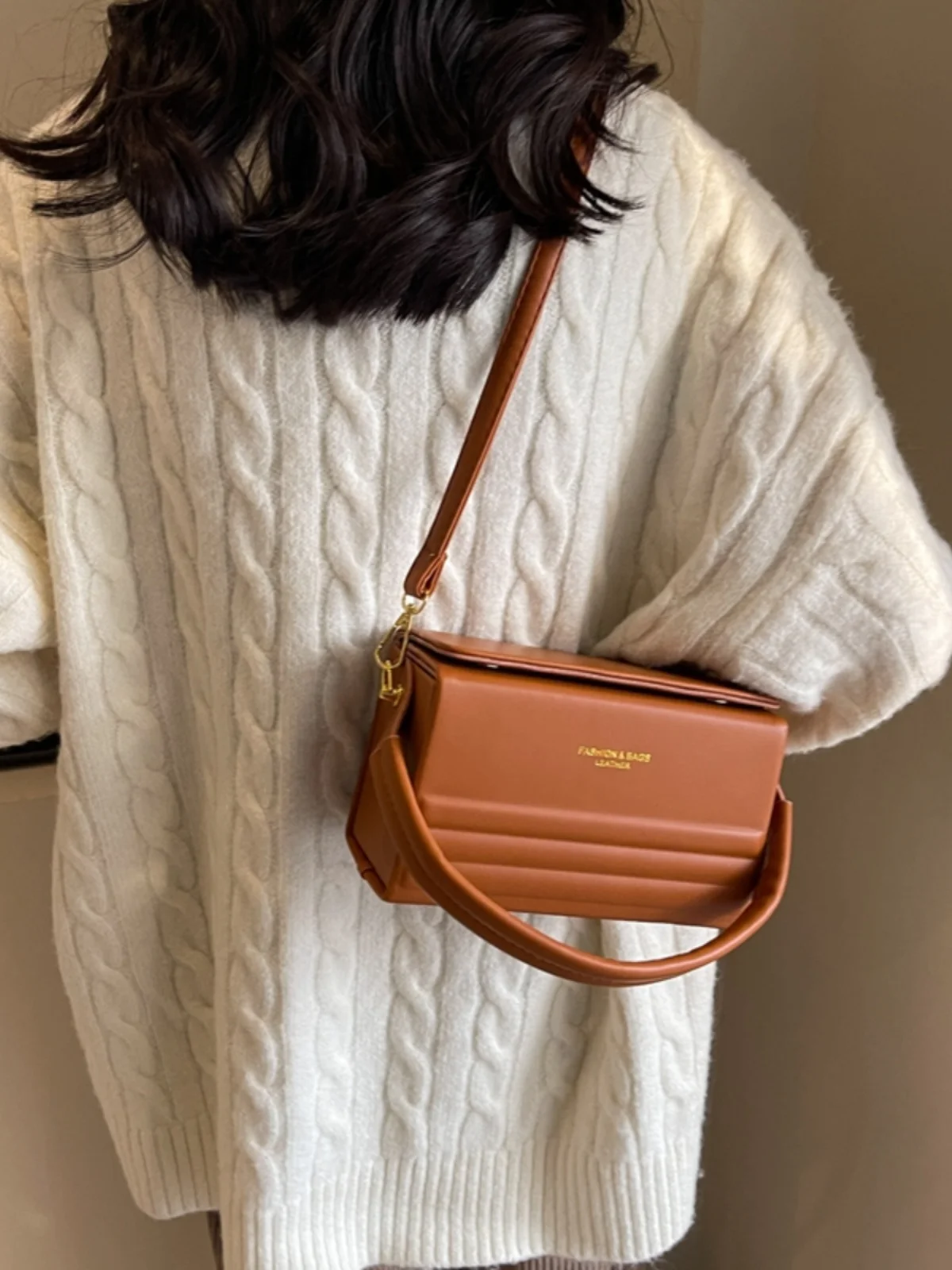 New Fashion Sling Shoulder Bag Trend PU Leather Handbags Solid Color Leisure Stylish Crossbody Bags For Women Girls 2024