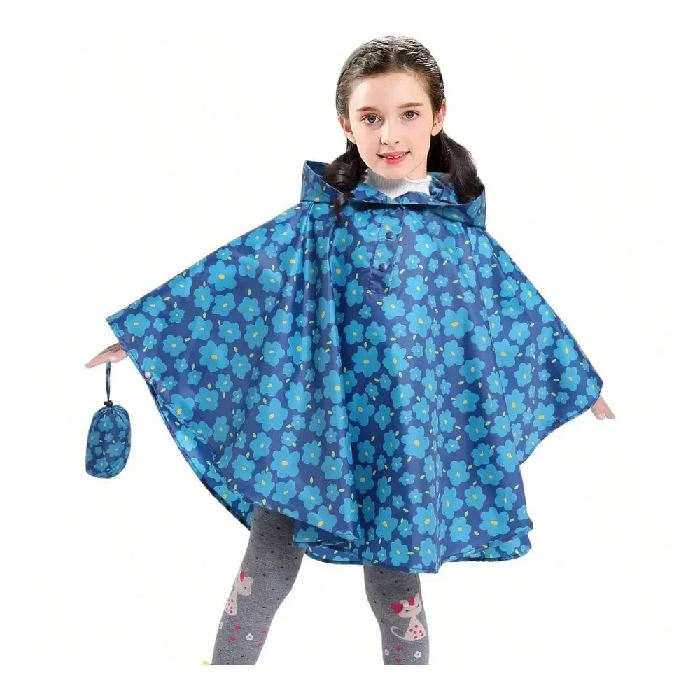 

Детский дождевик AIWUHE: мультяшный плащ-накидка для мальчиков и девочек, легкий водонепроницаемый плащ с капюшоном