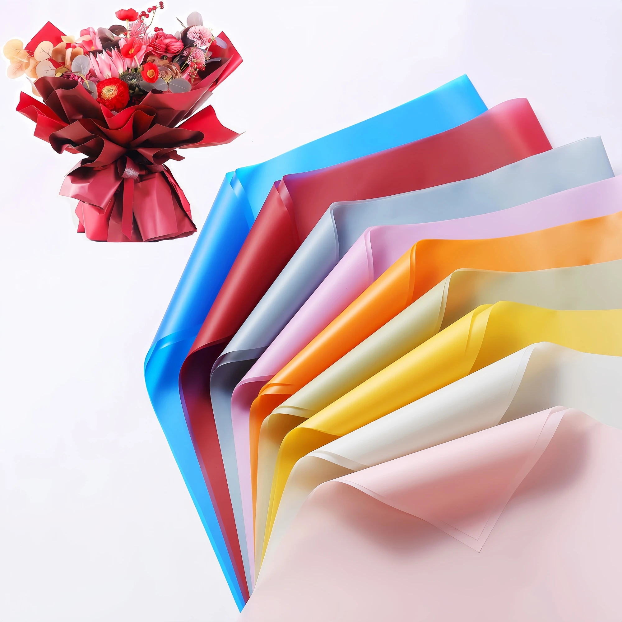 

20 PCS Flower Wrapping Paper Korean Style Waterproof Bouquet Wrapping Birthday Wedding Halloween Christmas DIY Gift Wrapping