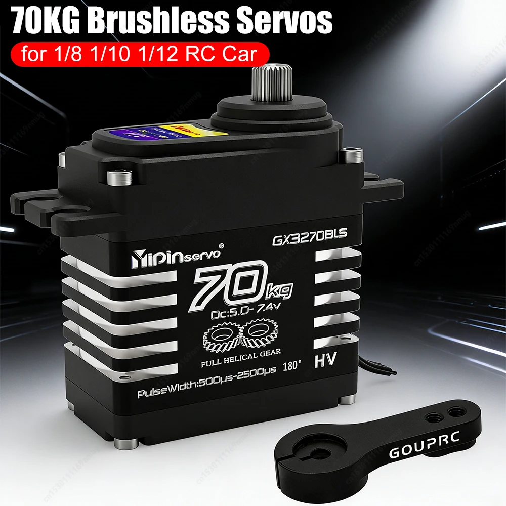 

70KG Brushless Servos Digital Servos Metal Gear Steering Servos for 1/8 1/10 1/12 RC Truck Car Crawler Boat Robot