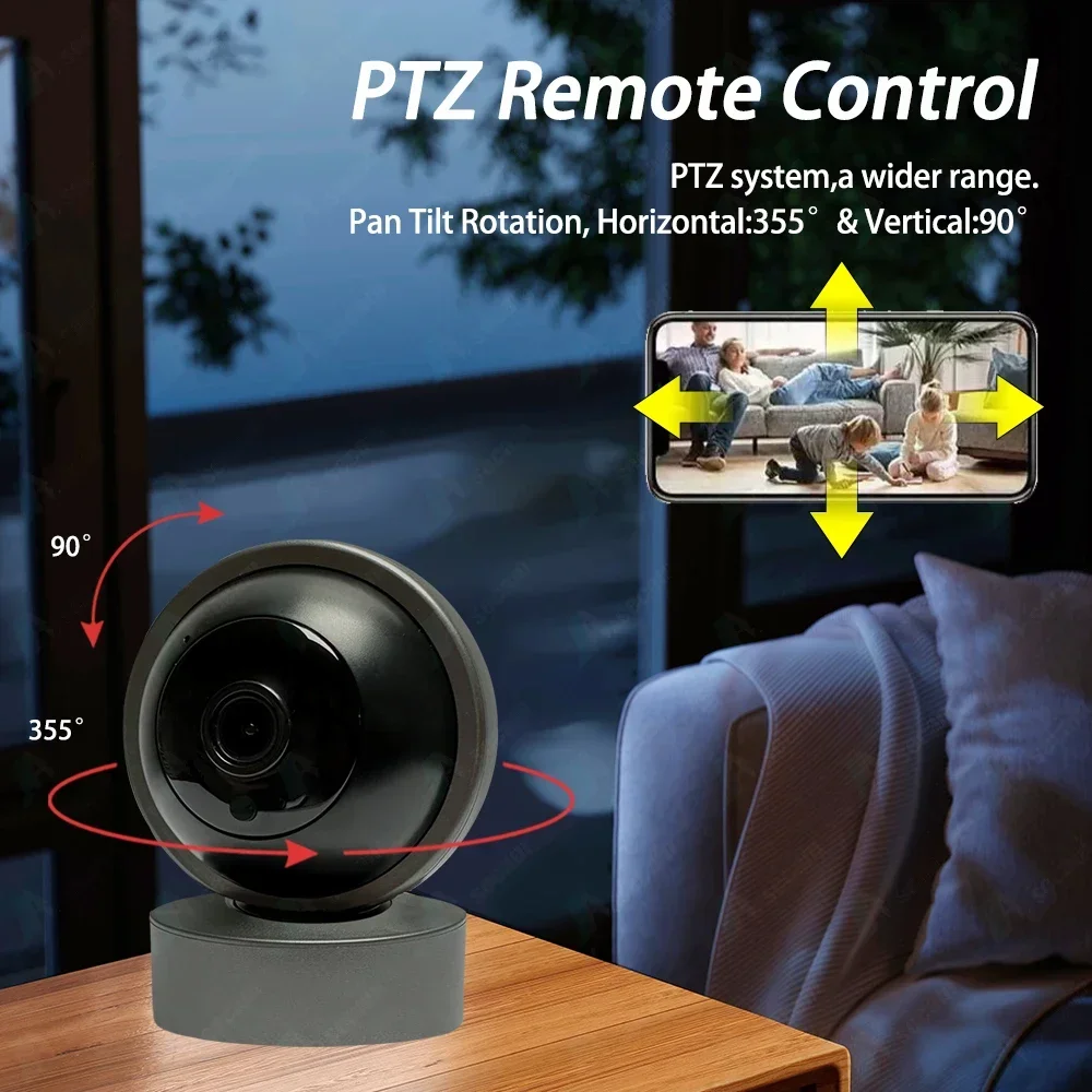 Tuya 5MP Mini Indoor Wifi Camera IR Nachtzicht Mobiele telefoon 360 ° Tracking PTZ-bewakingscamera Babyfoon Beveiligingscamera