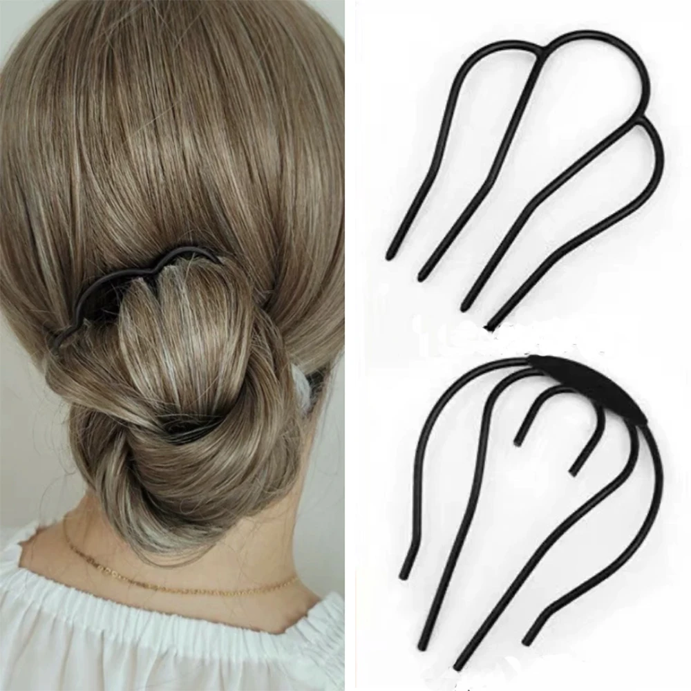 Korean Hairpin Comb U Shape Braiding Twist Fork Curly Hair Clip Fashion Women Styling Tool Hair Sticks Hair Jewelry Accessories