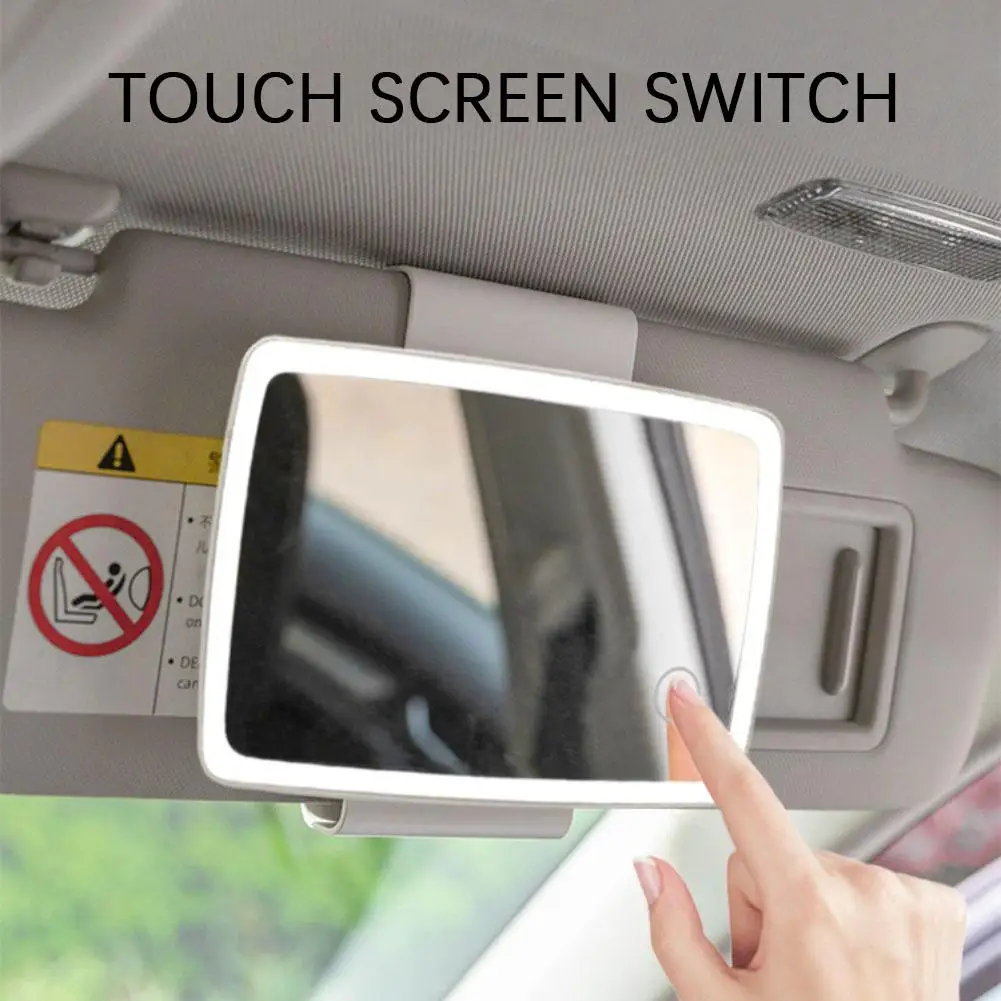 Car Cosmetic Mirror Three-speed Brightness HD Mirror Car Interior Mirrors Sun Visor Plate For Girls Women Car Interior Accessory