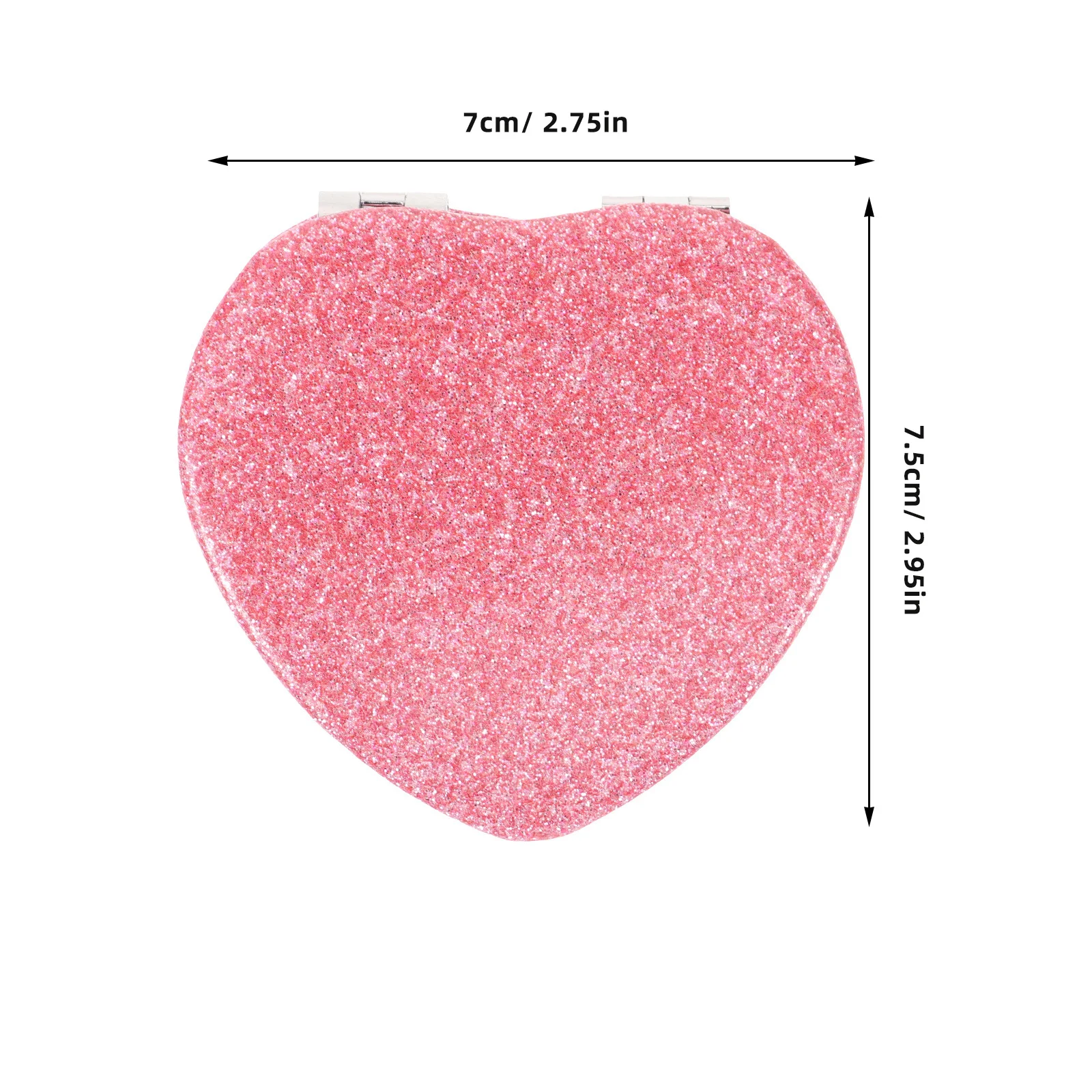 Miroir de maquillage design cœur mignon, petite taille compacte, facile à transporter dans le sac, cadeau idéal pour son miroir de voyage pliant