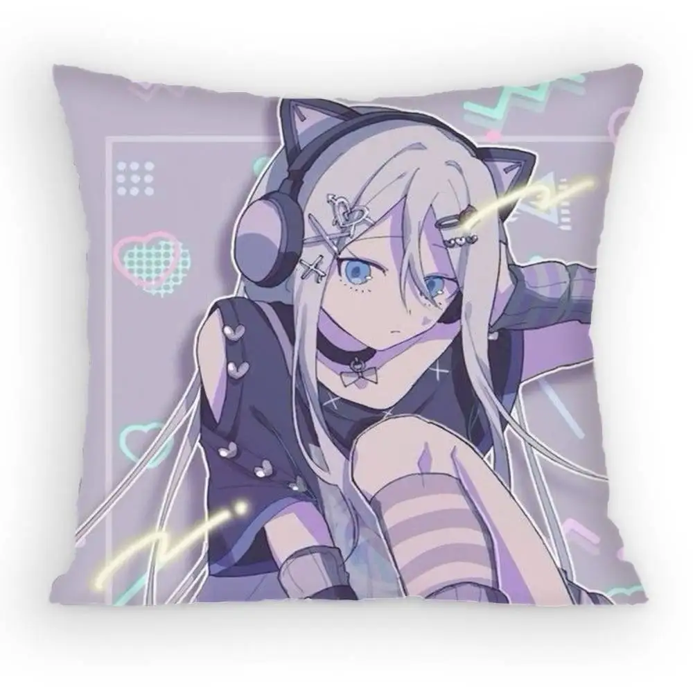 Project SEKAI Yoisaki Kanade World Pillow Case Anti-dustmite Pillowcase Invisible zipper silky short plush Sofa cushion cover