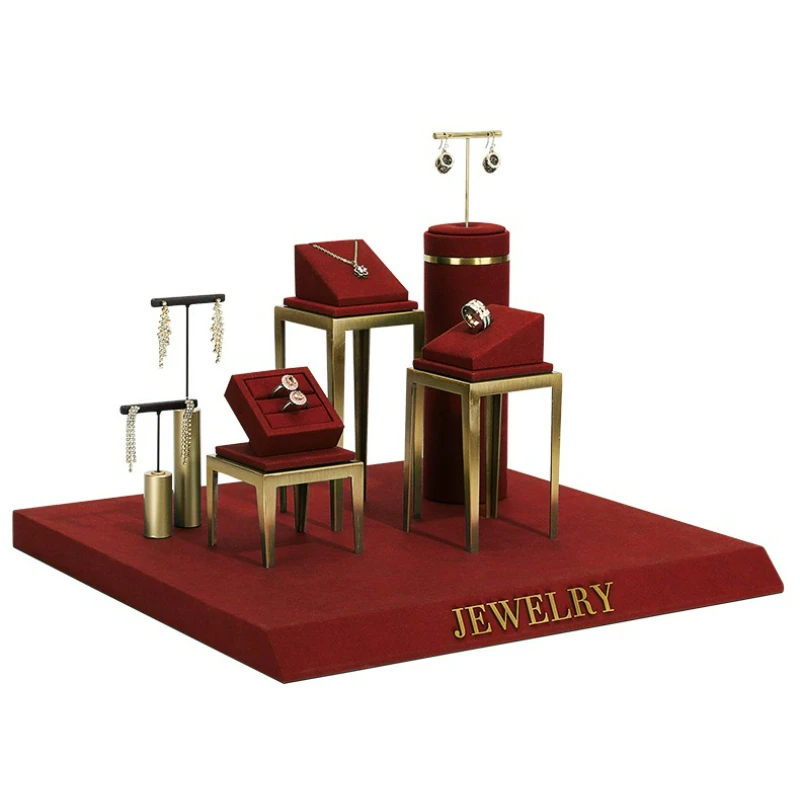

Jewelry display rack microfiber metal neck display props earrings necklace jewelry display rack ornaments