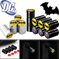 4Pcs DC Comics Batman Car Tire Valve Stems Cap Knurling Style Aluminum Tire Waterproof Valve Cap car Universal accessories gifts