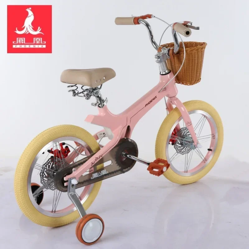 Magnesium Alloy Children's Bicycle, Big Boy and Girl, Fresh Wind Princess Bicycle with Auxiliary Wheels